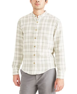 Dockers - Men's Regular-Fit Plaid Band Collar Shirt