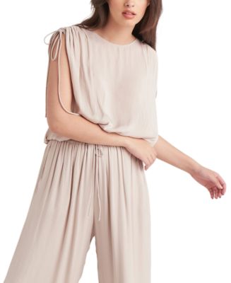 Black Tape Drawstring Shoulder Top - Macy's