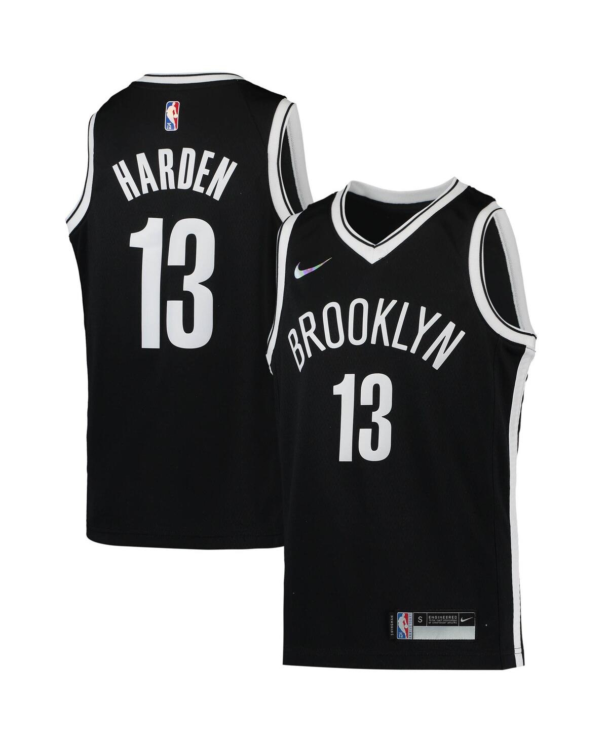 Big Boys Nike James HardenBrooklyn Nets 2021/22 Diamond Swingman Jersey - Icon Edition - Black