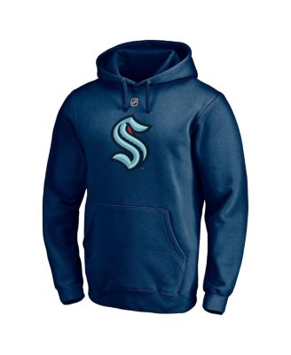 Men's Philipp Grubauer Deep Sea Blue Seattle Kraken Authentic Stack Name and Number Pullover Hoodie