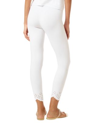 Hue Cropped Eyelet-Hem High-Waist 