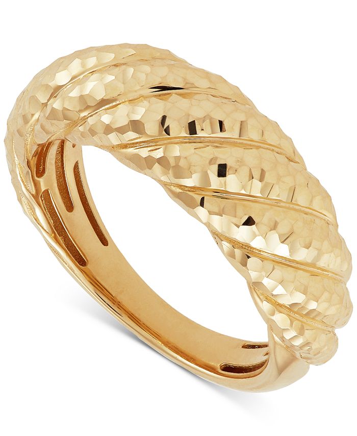 Macy's Textured Croissant Statement Ring in 10k Gold - Macy's