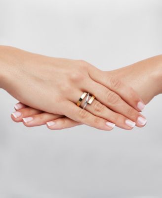 Crisscross Open Style Statement Ring in 10k Two-Tone Gold