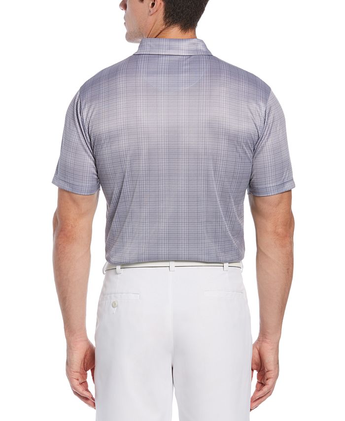 PGA TOUR Men's Stretch Plaid Interlock Performance Golf Polo Shirt ...