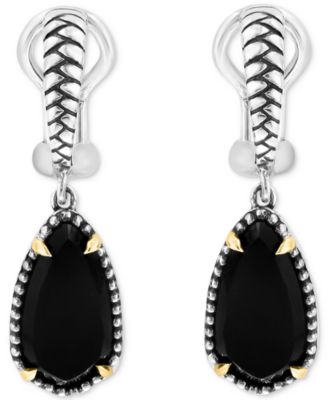 EFFY&reg; Onyx Drop Earrings in Sterling Silver