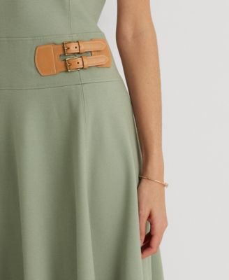 Lauren Ralph Lauren Buckle-Trim Sleeveless Ponte Dress - Macy's