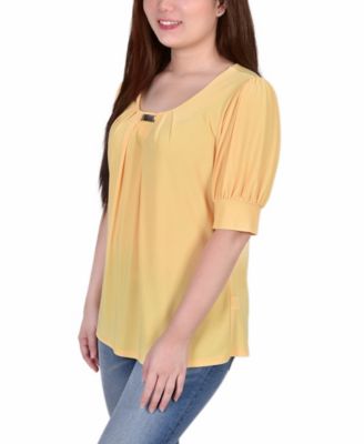 Petite Short Sleeve Balloon Sleeve Top