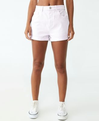 high rise classic stretch denim short