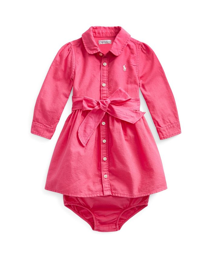 Polo Ralph Lauren Baby Girls Oxford Shirtdress and Bloomer Set, 2 Piece ...