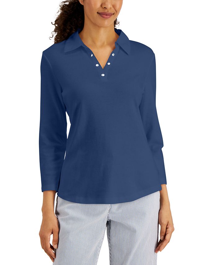 Women's johnny collar shirt top