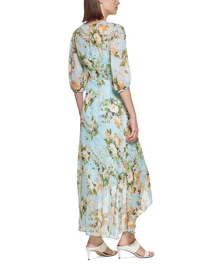 Calvin Klein Petite Elbow Sleeve Maxi Dress Macy's