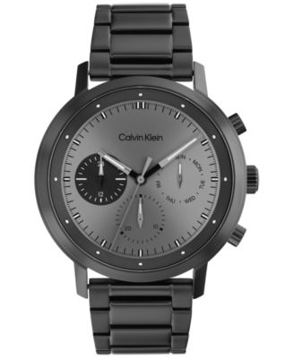 Calvin Klein - Men's Black-Tone Stainless Steel Bracelet Watch 44mm