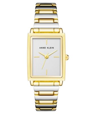 Anne Klein Gold and Silver Rectangular Watch Rectangular Case Bangle Watch | Anne Klein main image 2