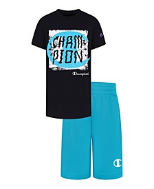 Little Boys Washed Up T-shirt and Shorts, Set of 2
