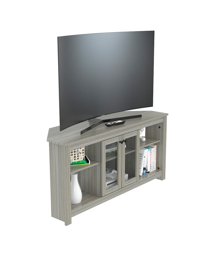 Inval America Corner TV Stand with Glass Doors Macy's