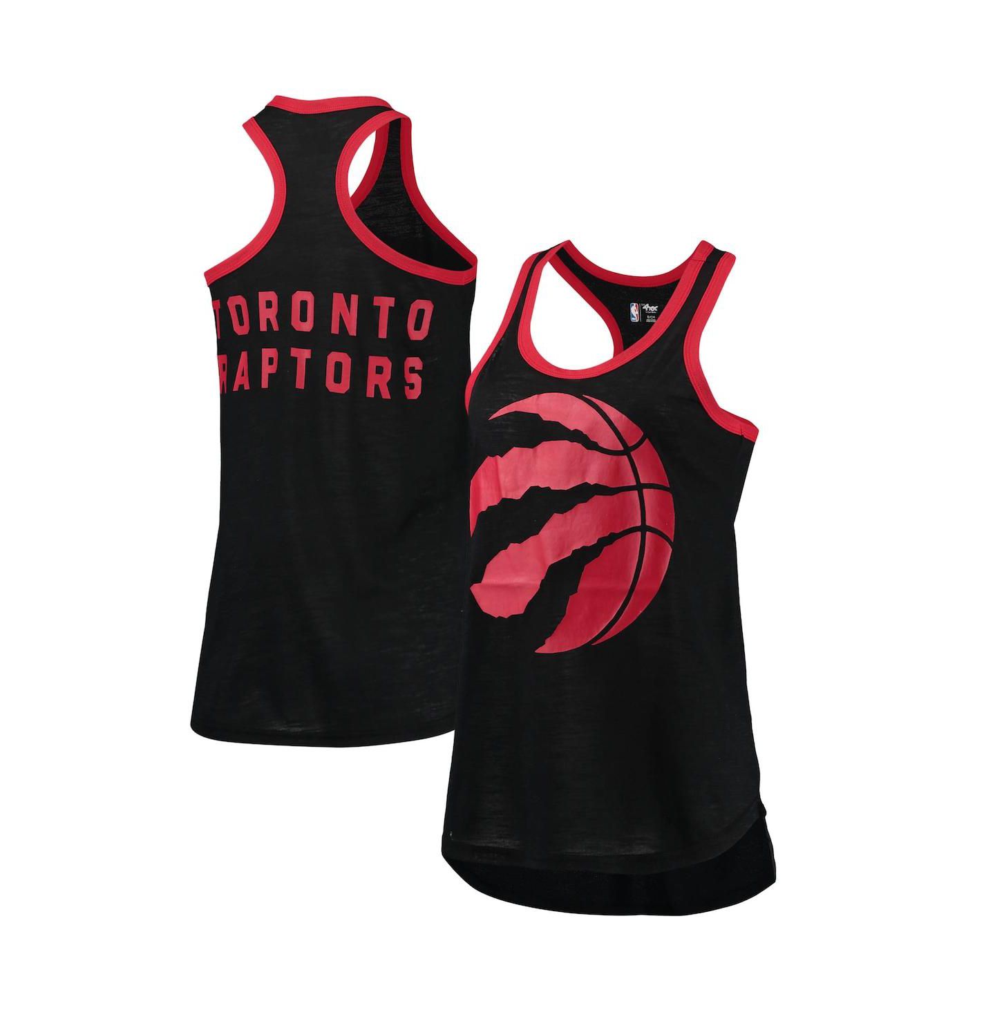 Женский топ G-III Sports by Carl Banks Black Toronto Raptors Showdown Scoop-Neck Racerback — фото 1
