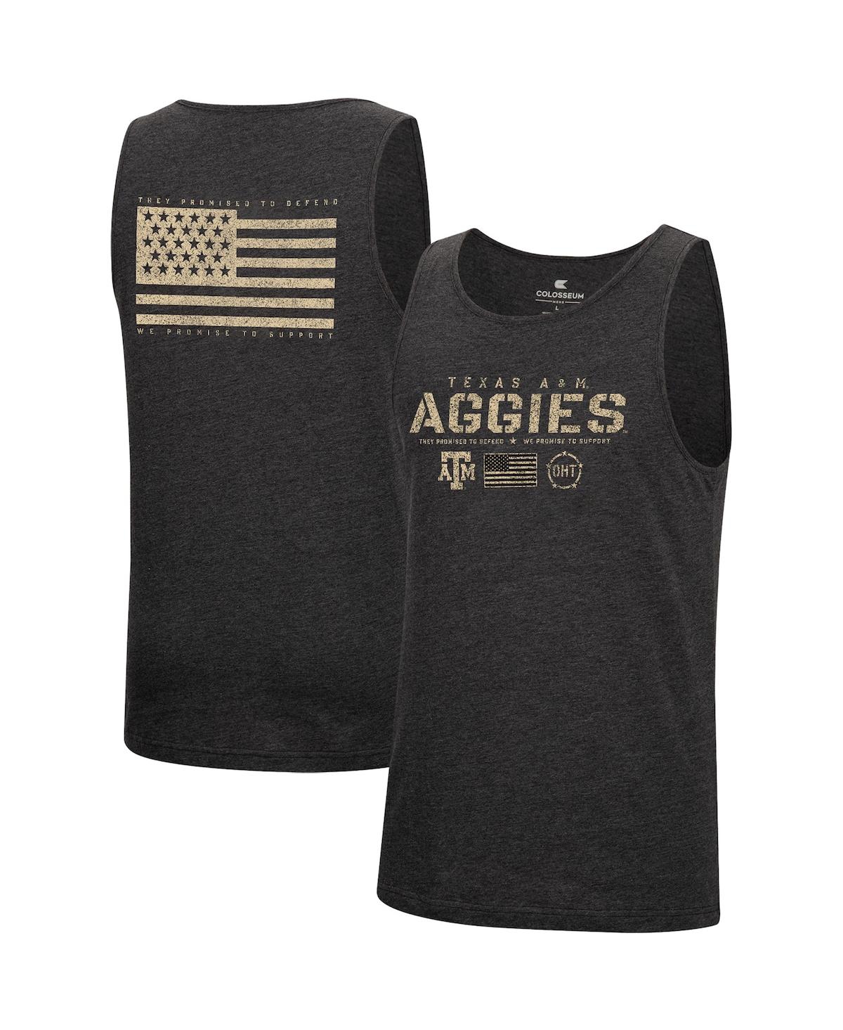 Men's Colosseum Heathered Black Texas A&M Aggies Military-Inspired Appreciation Oht Transport Tank Top - Heathered Black