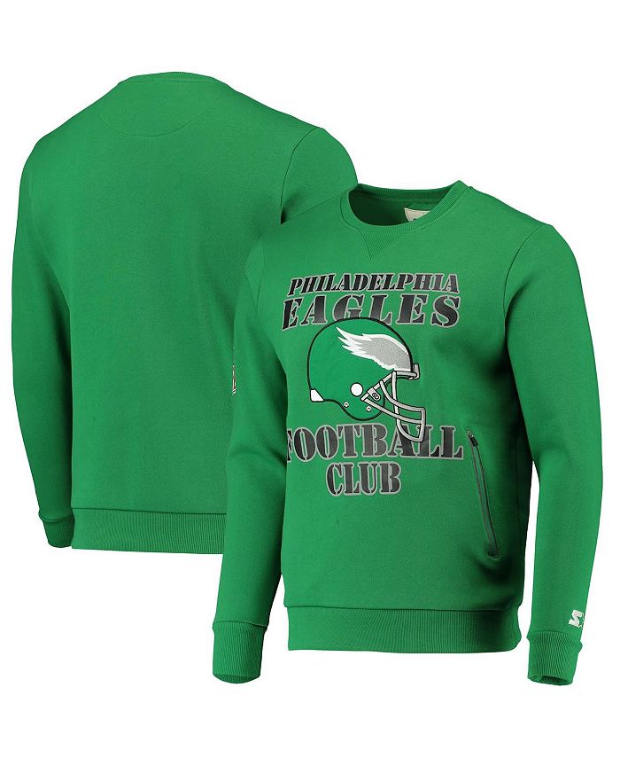 Men's Starter Kelly Green Philadelphia Eagles Locker Room Throwback End  Zone Pullover Sweatshirt