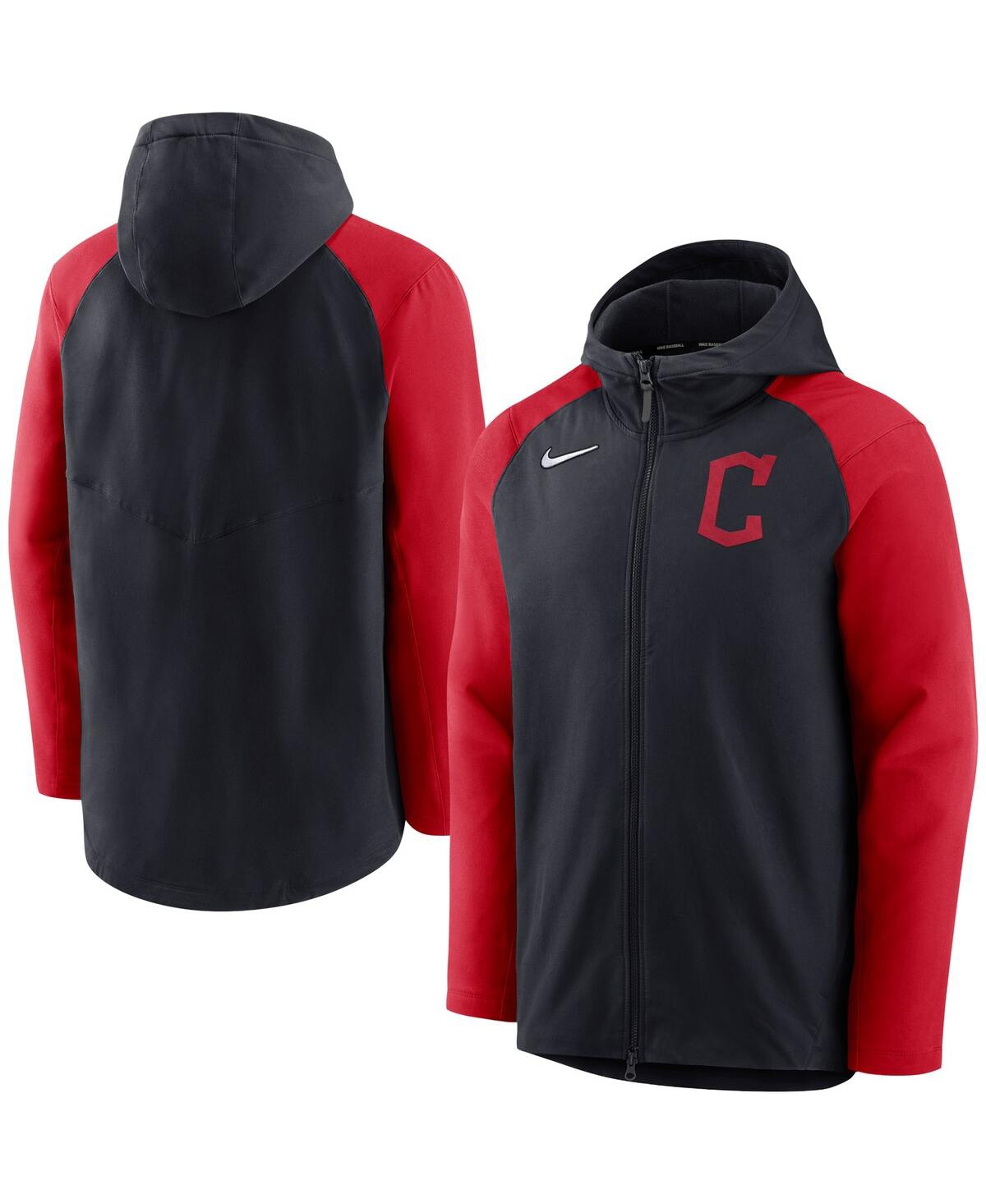 Nike Men's  Navy, Red Cleveland Guardians Authentic Collection Full-zip Hoodie Performance Jacket In Navy,red