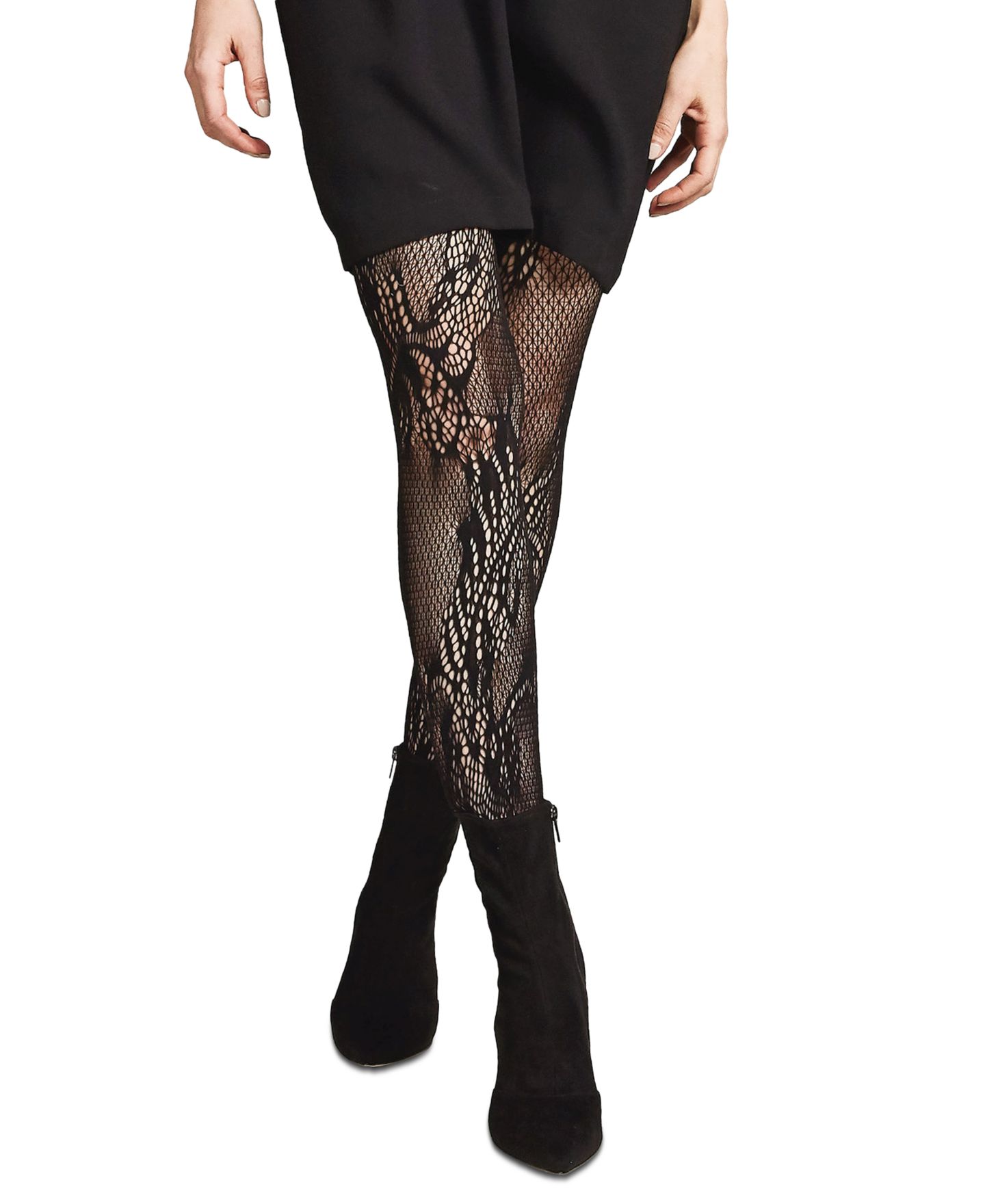 Женские колготки Natori Feather Lace Net Tights, цвет: Чёрный — фото 5