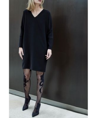 Women's Dragon Toss Patterned Net Tights