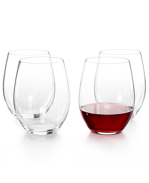Riedel O and Merlot Stemless Wine Glasses 4 Piece Value Set