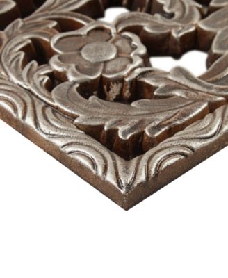 Botanical Panel Carved Wall Set, 2 Piece