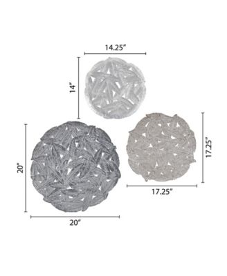 Rossi Iron Painted Wall Decor, Set of 3 Piece