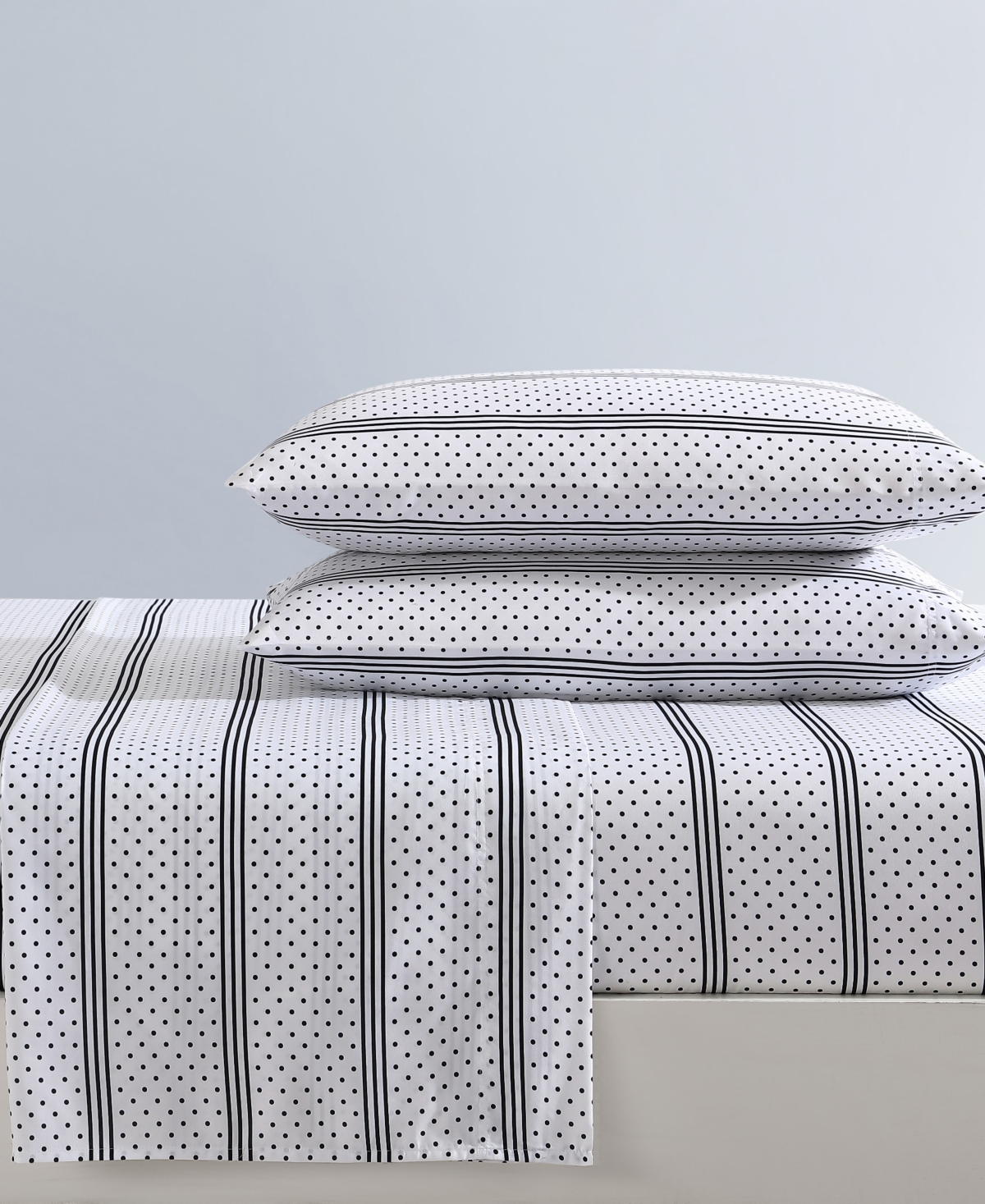 Betsey Johnson Dots And Stripes -Pc. Microfiber Sheet Set