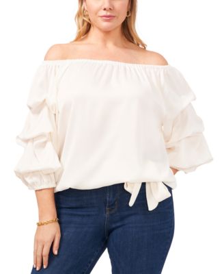 plus white off shoulder top