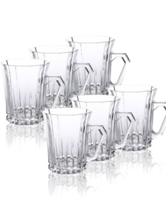 Bezrat Luxury Cappuccino Glass Coffee Tea Cups with Handle [Set of 6]