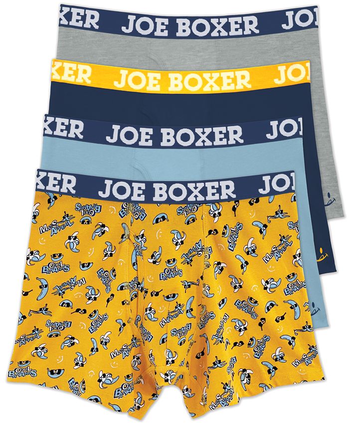 Joe Boxer Men's Fun Stretch Boxer Briefs, 4 Piece Set & Reviews - Underwear  & Socks - Men - Macy's