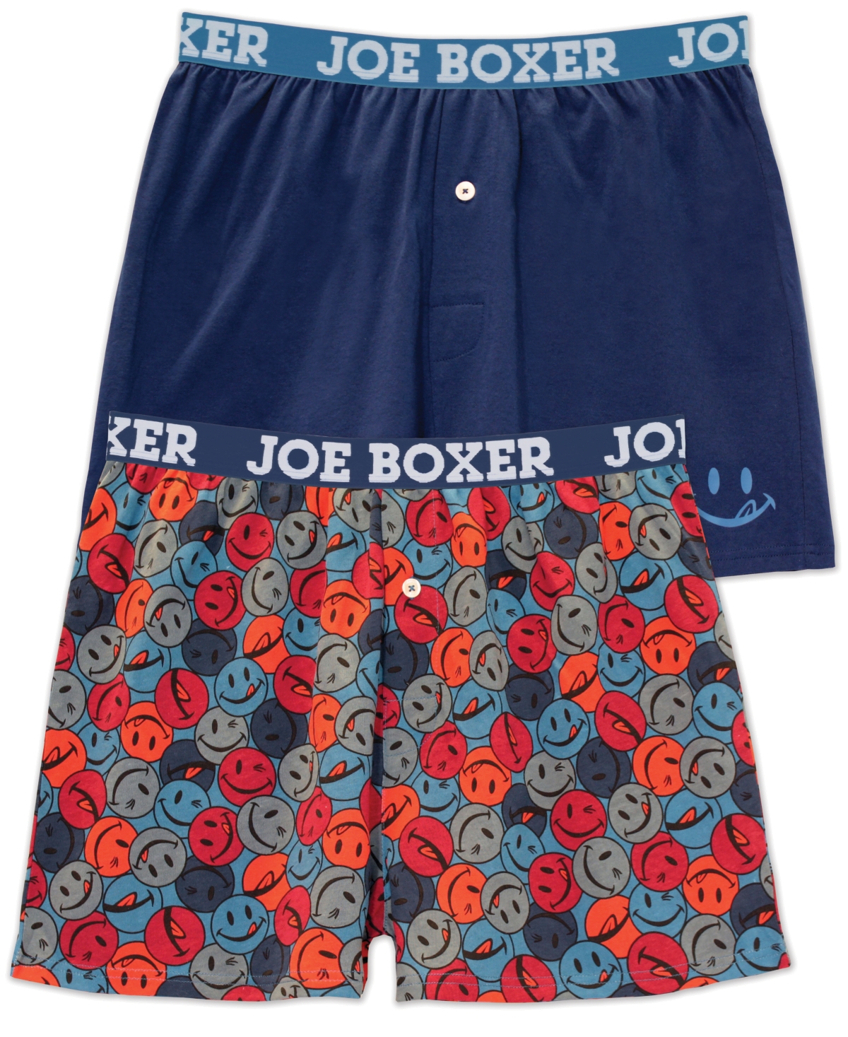Joe Boxer Men's Fun Licky Print Knit Boxers, 2 Piece Set