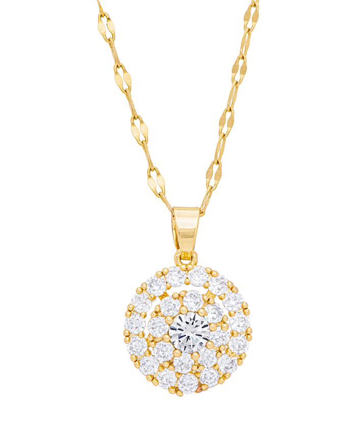 Macy's Simulated Gemstone and Cubic Zirconia Spinner Pendant 18 ...