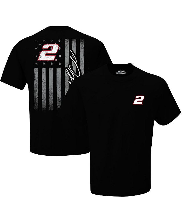 Team Penske Men's Black Austin Cindric Exclusive Tonal Flag T-shirt ...