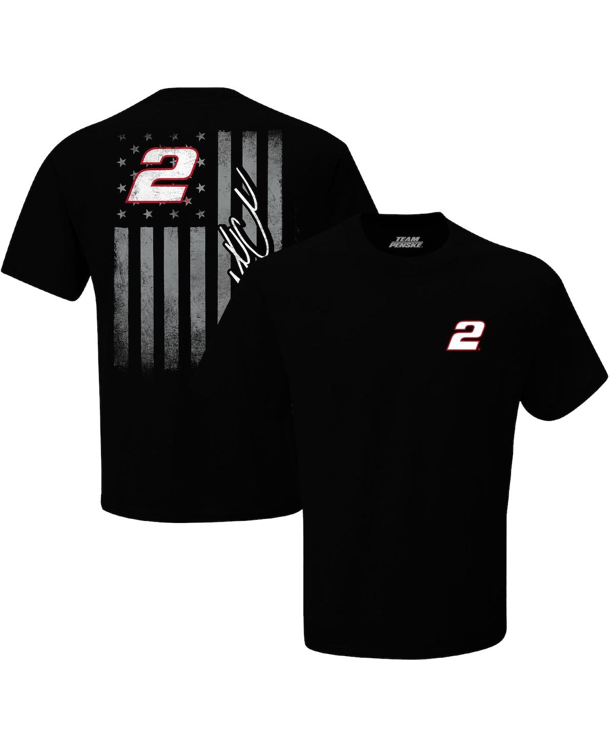 Men's Team Penske Black Austin Cindric Exclusive Tonal Flag T-shirt - Black