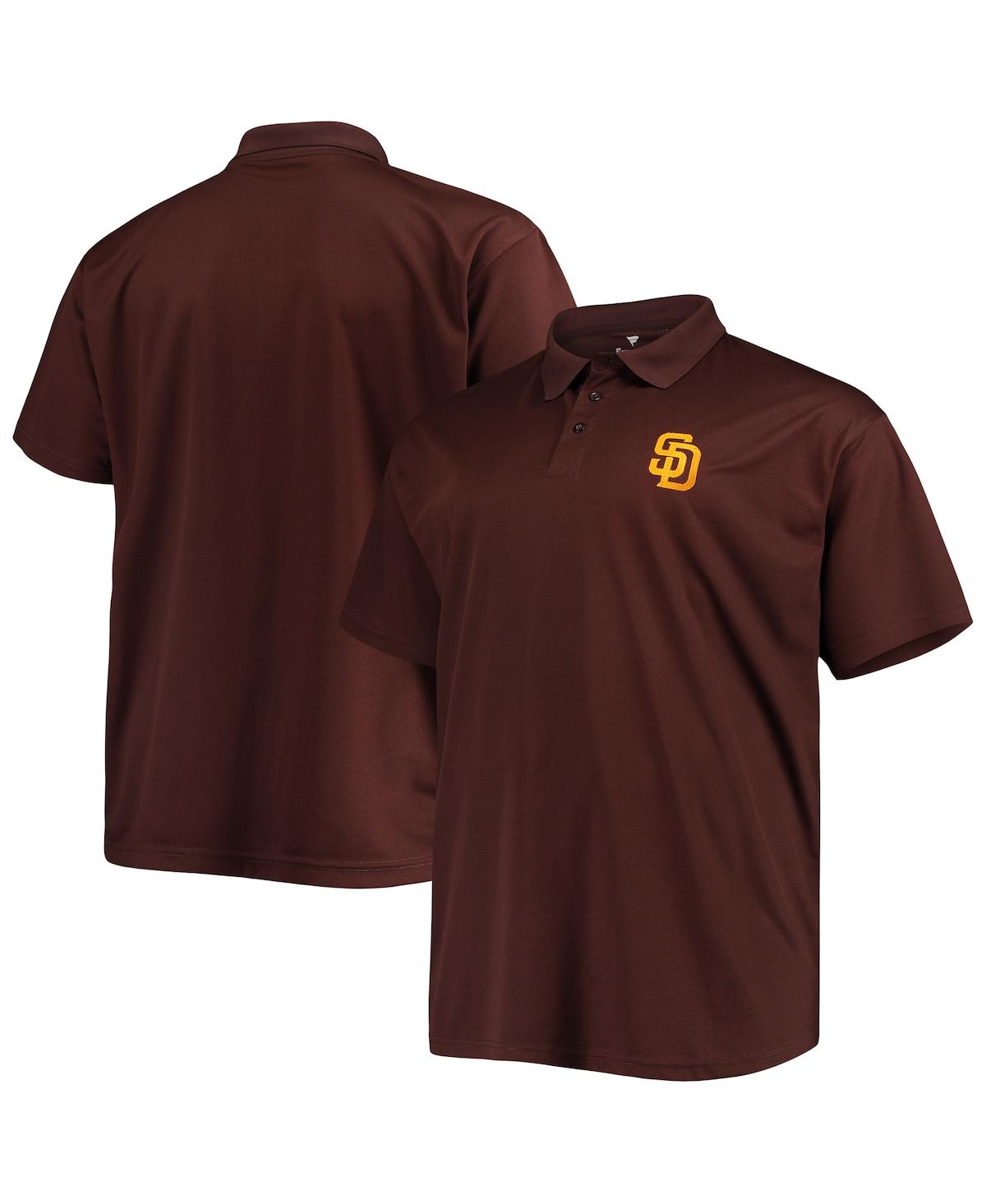 Shop Fanatics Men's  Brown San Diego Padres Big And Tall Solid Birdseye Polo
