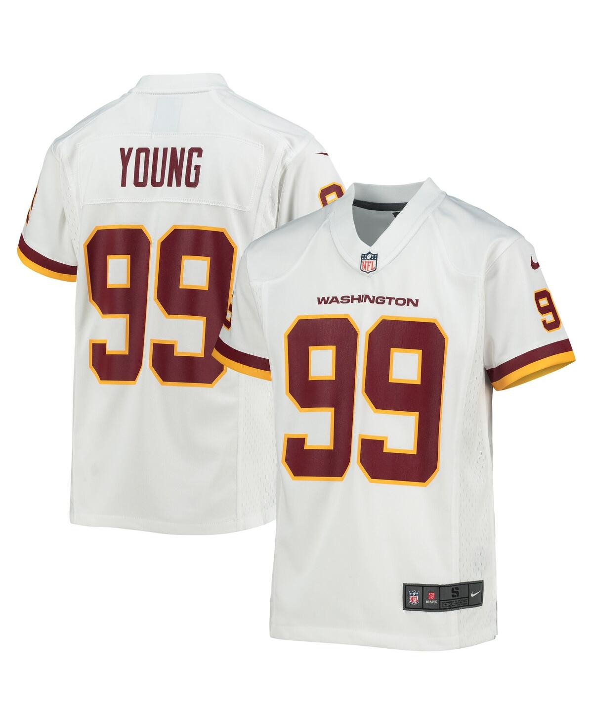 Boys Youth Nike Chase Young White Washington Football Team Game Jersey