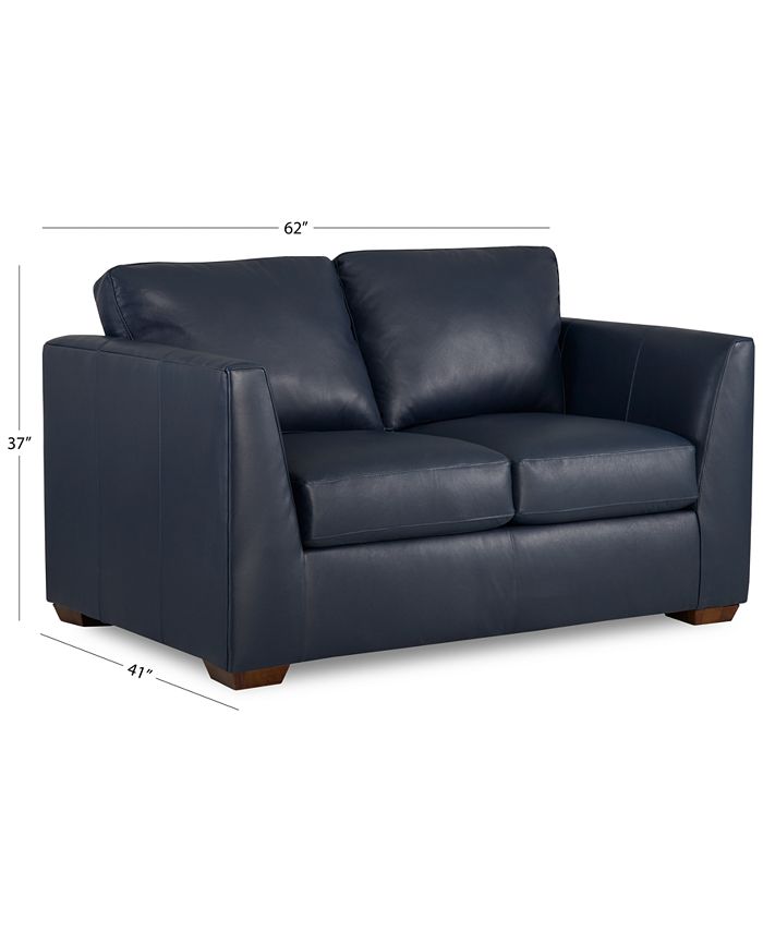 Macy's Cheriel 62" Leather Loveseat, Created for Macy's Macy's