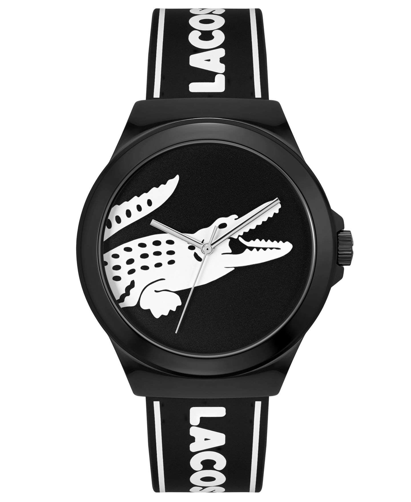 Часы Lacoste Unisex NeoCroc Black Silicone Strap Watch 43mm — фото 1