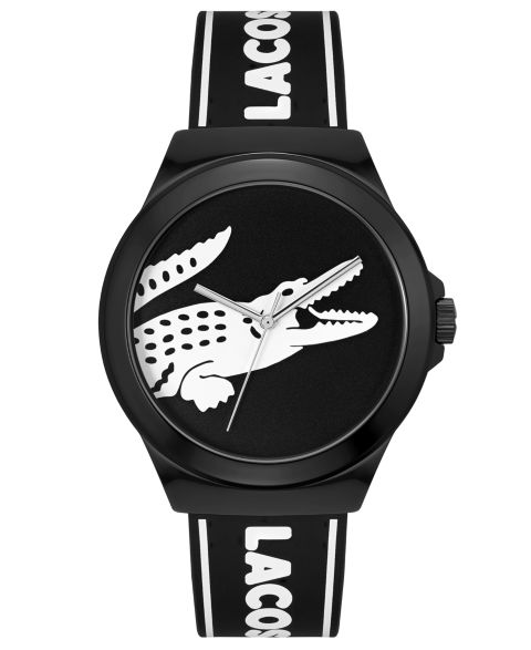 Часы Lacoste Unisex NeoCroc Black Silicone Strap Watch 43mm
