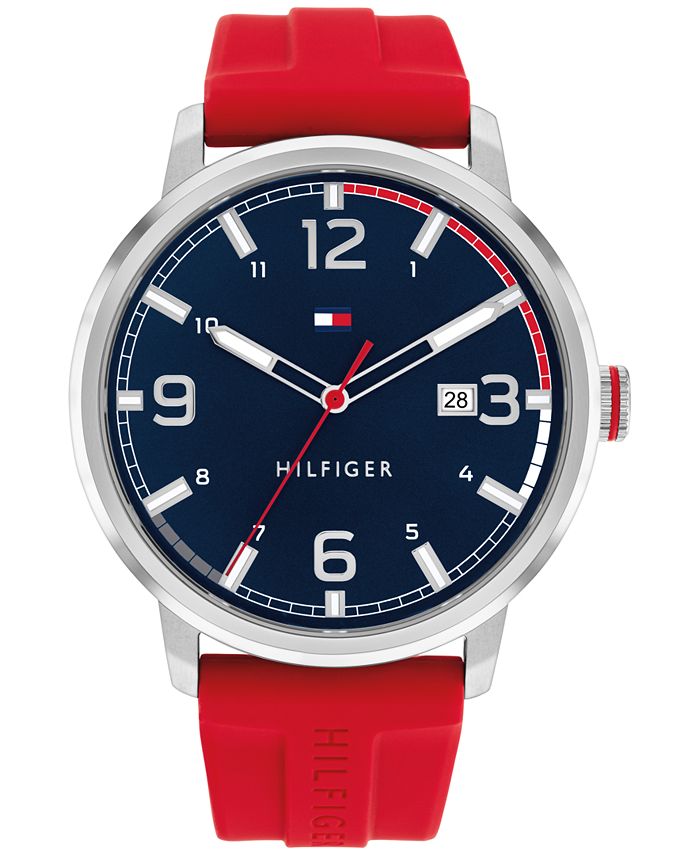 Tommy Hilfiger Men's Red Silicone Strap Watch 46mm, Created for Macy's -  Macy's