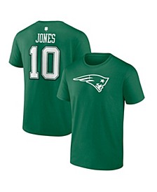 Men's Branded Mac Jones Green New England Patriots St. Patrick's Day Icon Player T-shirt