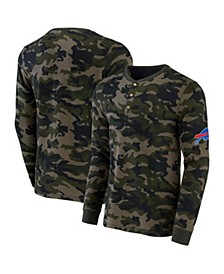 Men's NFL x Darius Rucker Collection by Camo Buffalo Bills Thermal Henley Long Sleeve T-shirt