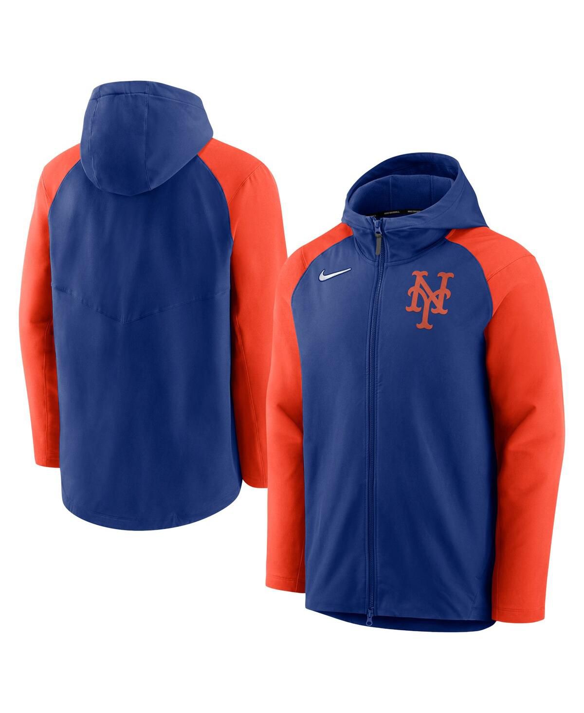 Мужская королевская и оранжевая куртка New York Mets Authentic Collection с капюшоном на молнии Performance Jacket