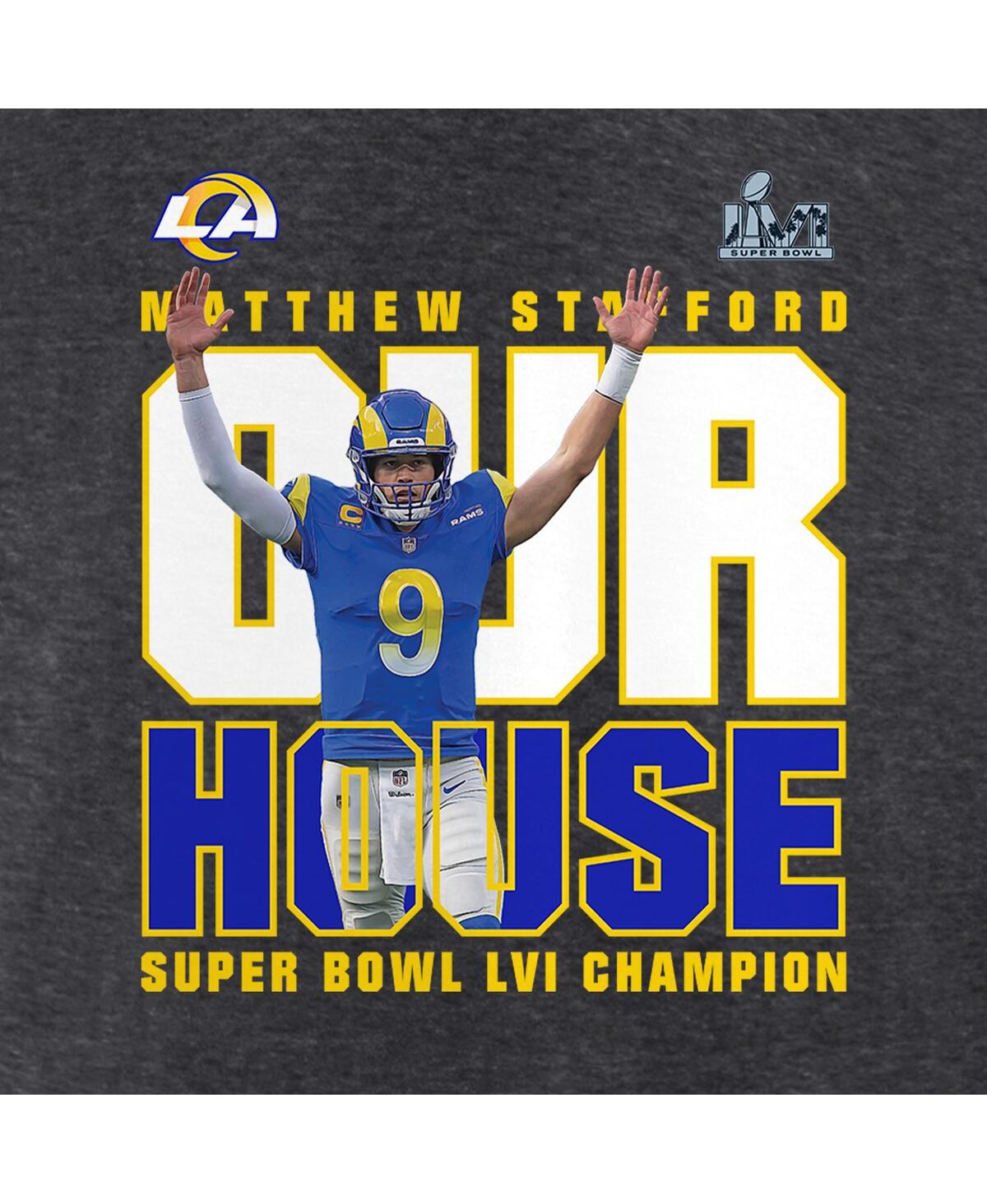 Men's Fanatics Matthew StaffordLos Angeles Rams Super Bowl Lvi Champions Hometown T-shirt - Charcoal