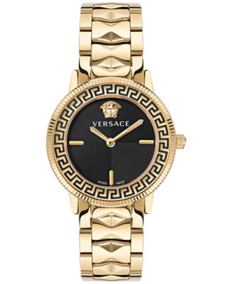 Versace - Women's Swiss V-Tribute Studded Gold Ion Plated Stainless Steel Bracelet Watch 36mm