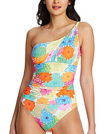 Fresh Picks Printed One-Shoulder One-Piece Swimsuit