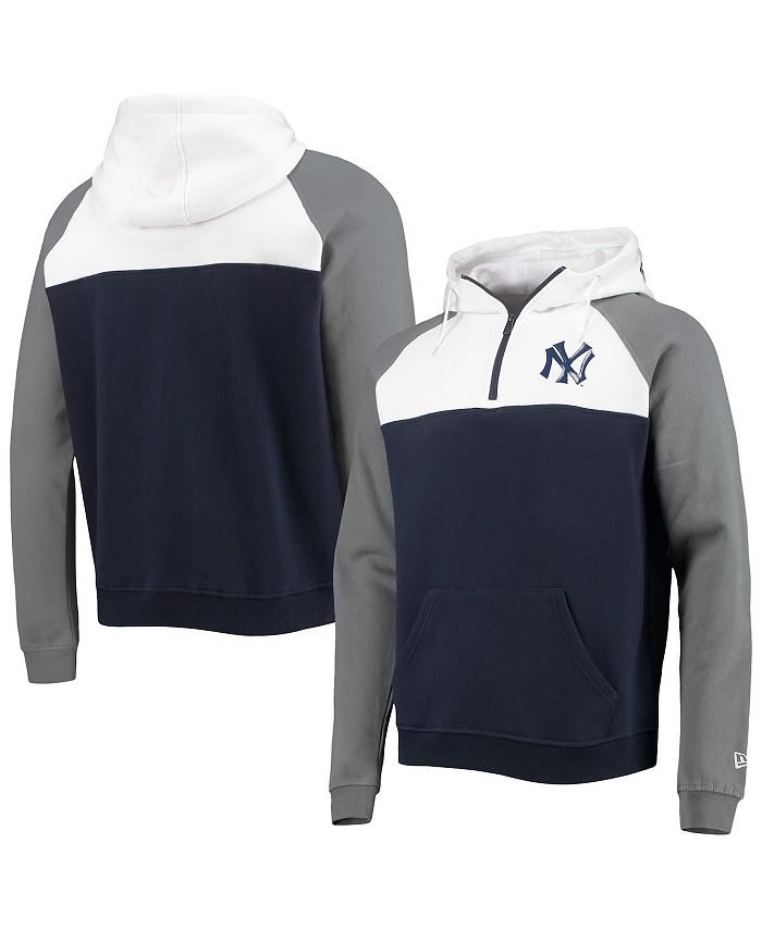 New Era Men's Light Blue, White Chicago Cubs Cooperstown Collection  Quarter-Zip Hoodie - Macy's