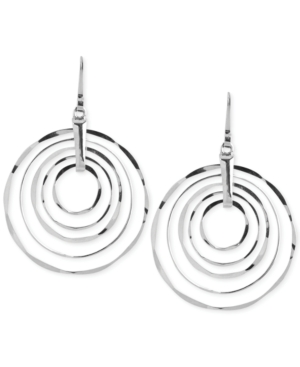 image of Robert Lee Morris Soho Large Silver-Tone Hammered Ring Orbital Earrings